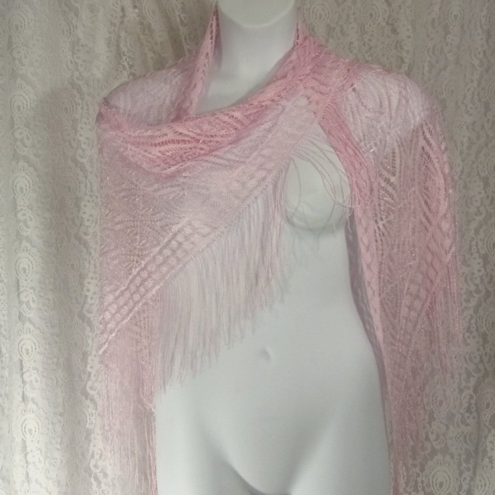 Pink Lace Scarf NWOT